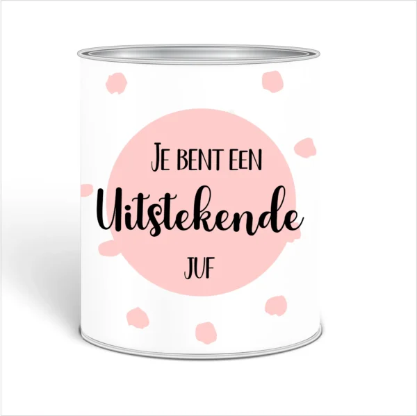 Blik cadeau Je bent een uitstekende Juf