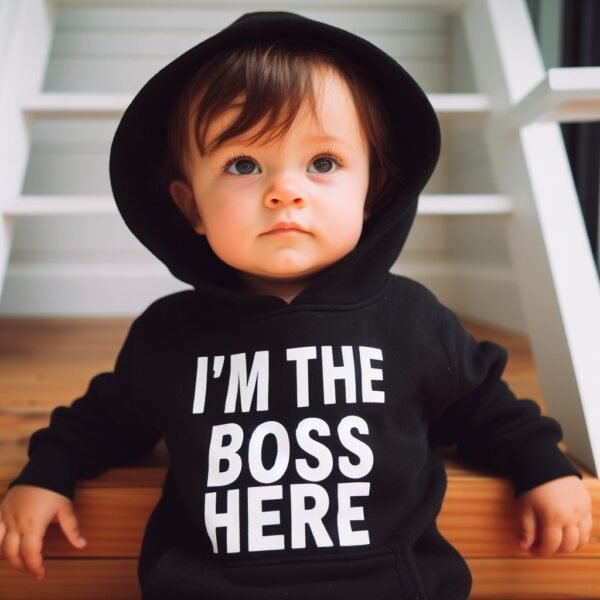 Baby Hoodie - "I Am The Boss Here"