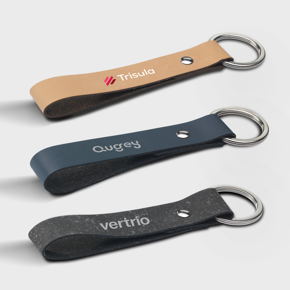 Gerecyclede leren sleutelhanger