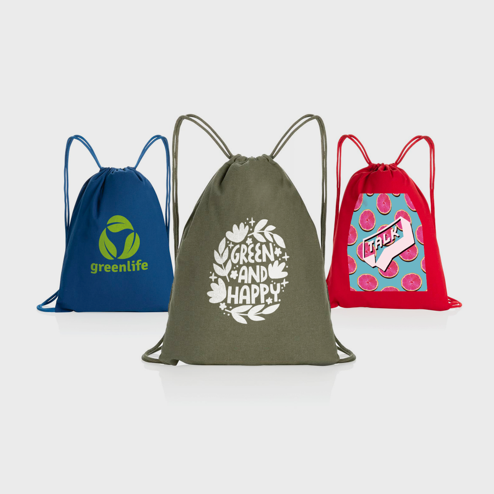 Tas met trekkoord gerecycled katoen