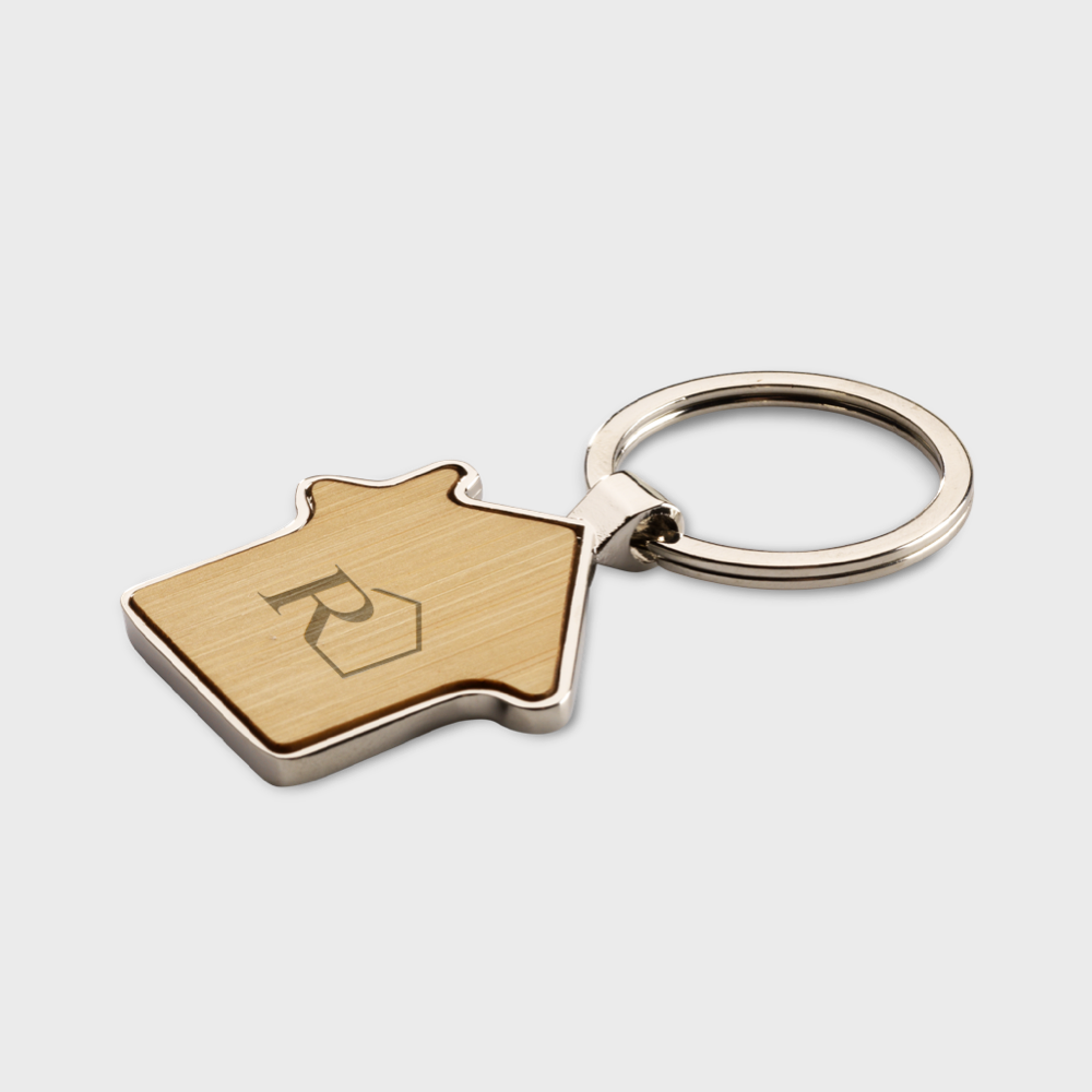 Huis bamboe sleutelhanger