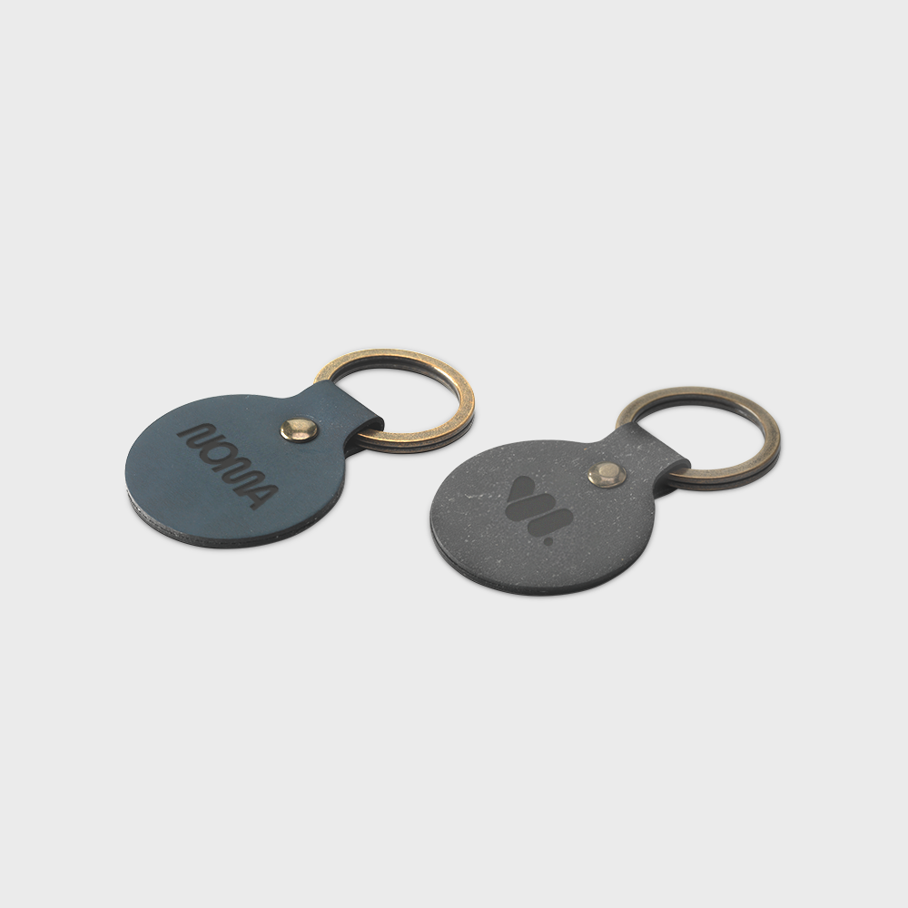 Gerecyclede leren ronde sleutelhanger