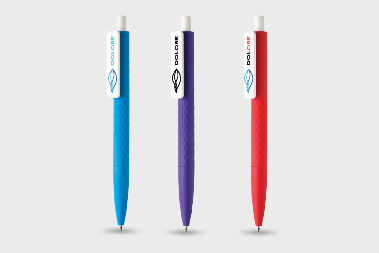Pen met diamantpatroon en witte clip