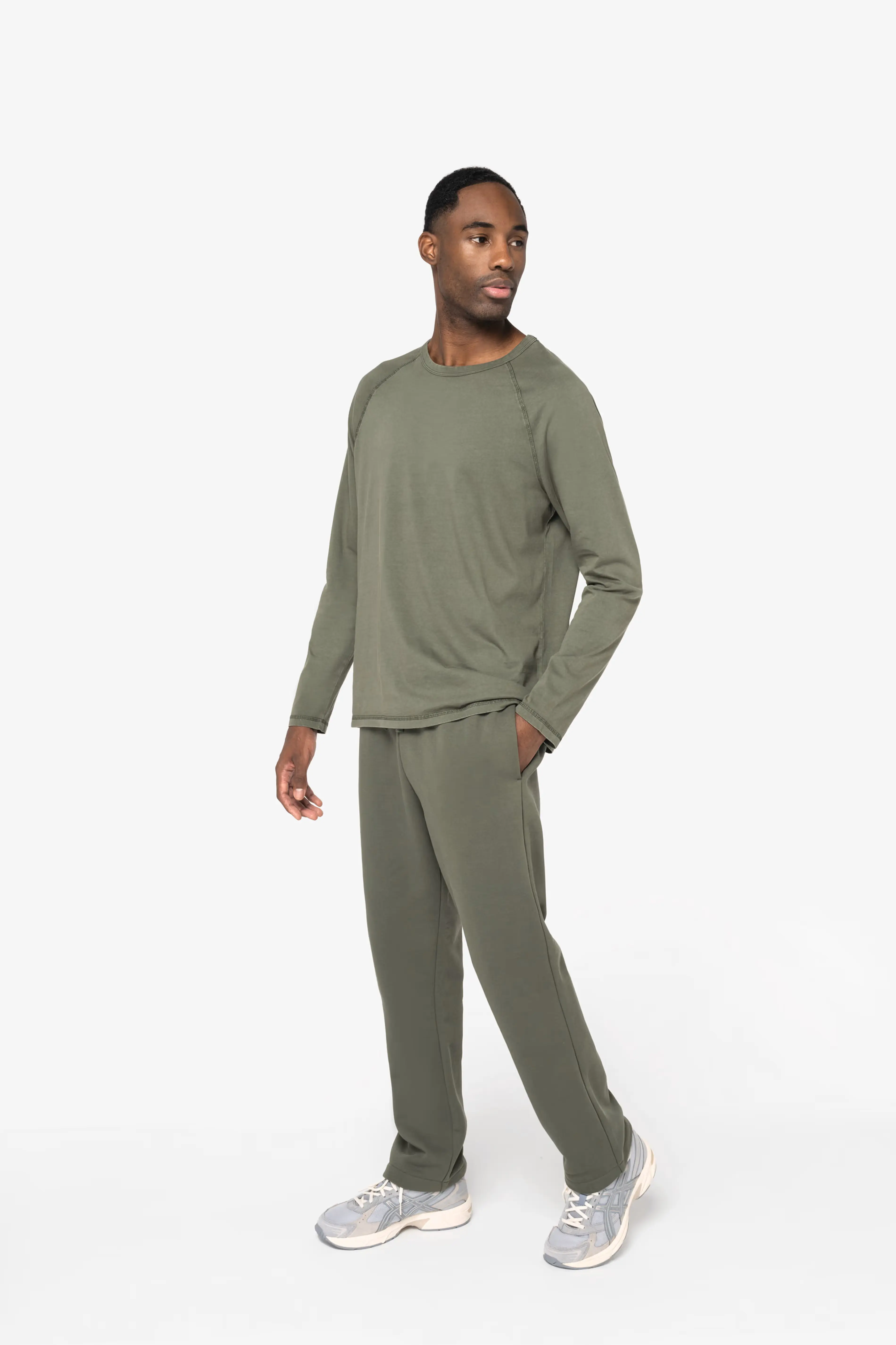 Duurzame uniseks wijde joggingbroek.