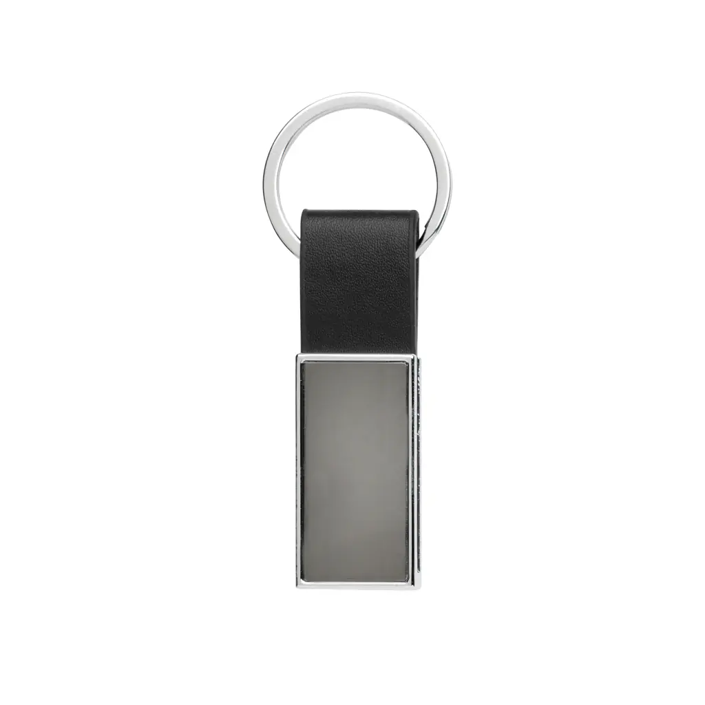 Luxe PU sleutelhanger RCS gerecycled zinc alloy