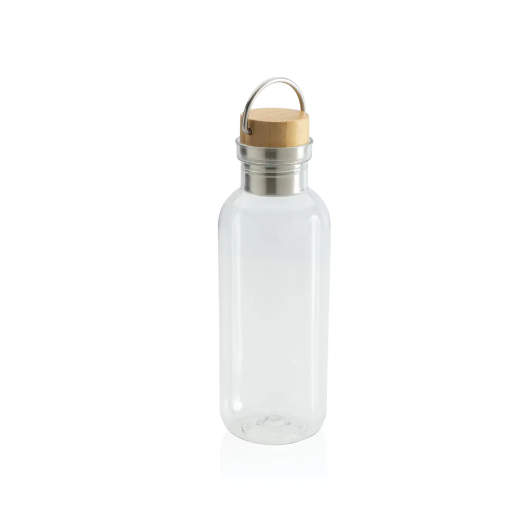 RCS recycled PET fles met bamboe deksel en handvat