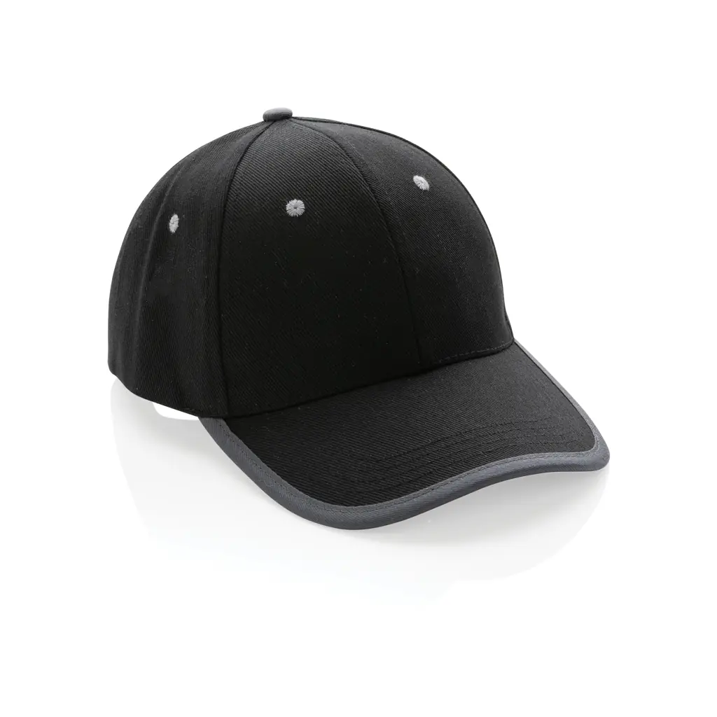 Impact AWARE 6 panel 280gr recycled katoen cap met bies