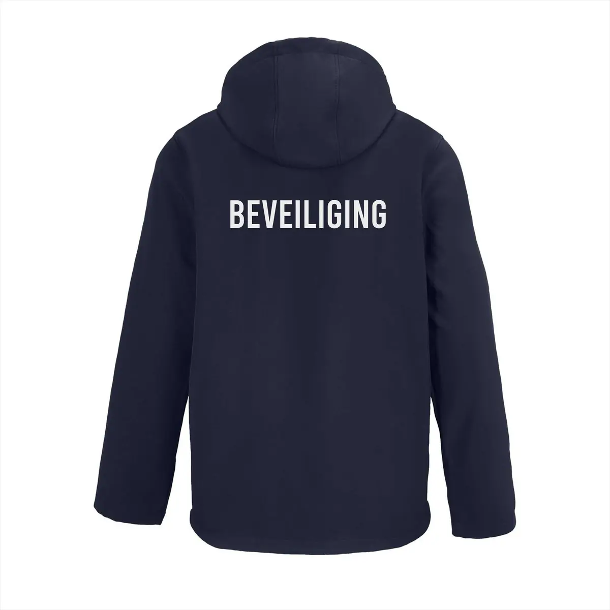 beveiliging softshell jas met capuchon navy achterzijde
