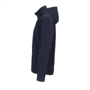 beveiliging softshell jas met capuchon navy zijkant