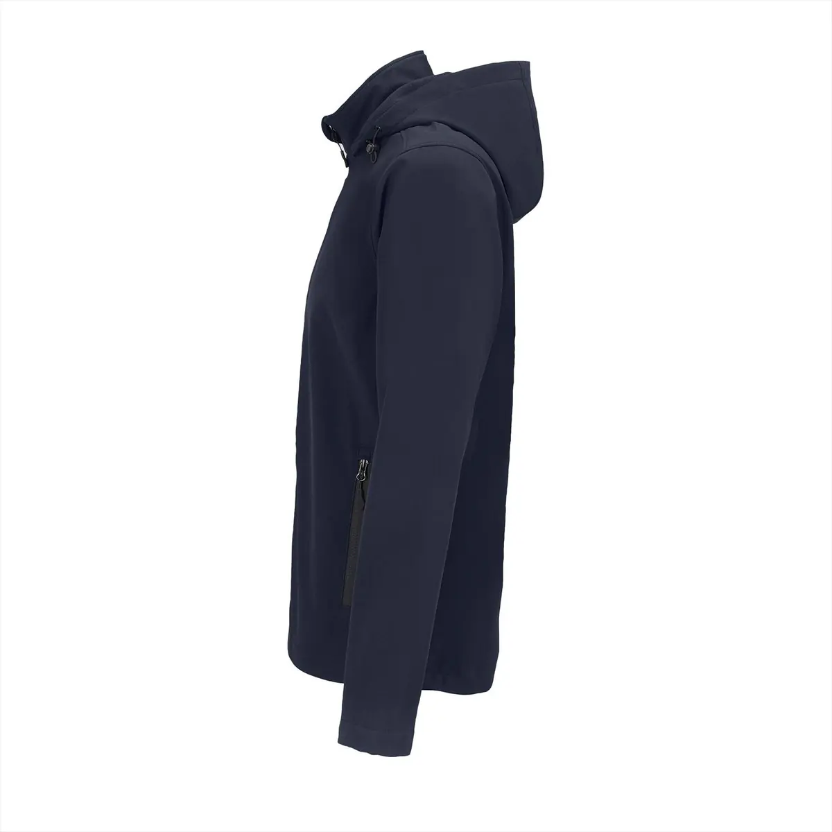 beveiliging softshell jas met capuchon navy zijkant