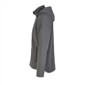 beveiliging softshell jas met capuchon grijs zijkant