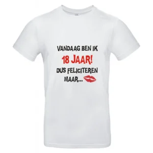 Alternative view of T-shirt Vandaag ben ik 18 jaar dus feliciteren maar