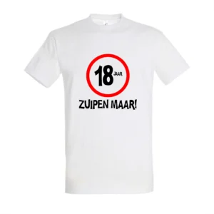 Alternative view of T-shirt 18 jaar zuipen maar
