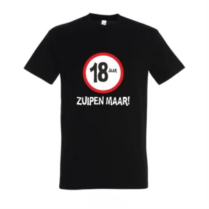 T-shirt 18 jaar zuipen maar