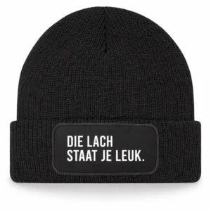 Beanie Die lach staat je leuke