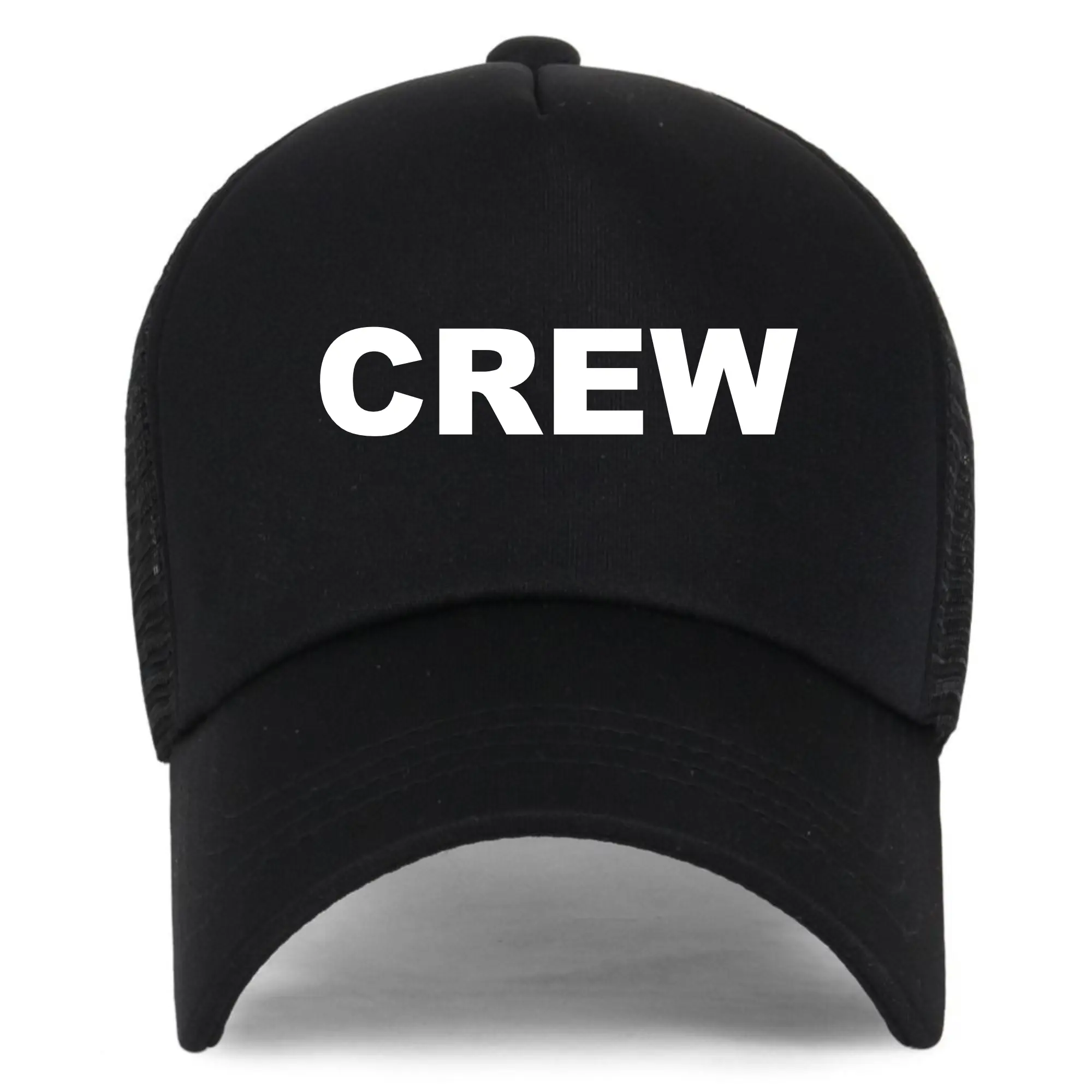 Crew Cap - Stijlvolle Zwarte Cap - Trendy CREW Cap - Black Caps - Met Klittenband - One Size fits All
