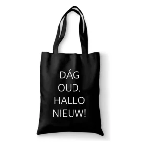 Katoenen tas Dag oud hallo nieuw