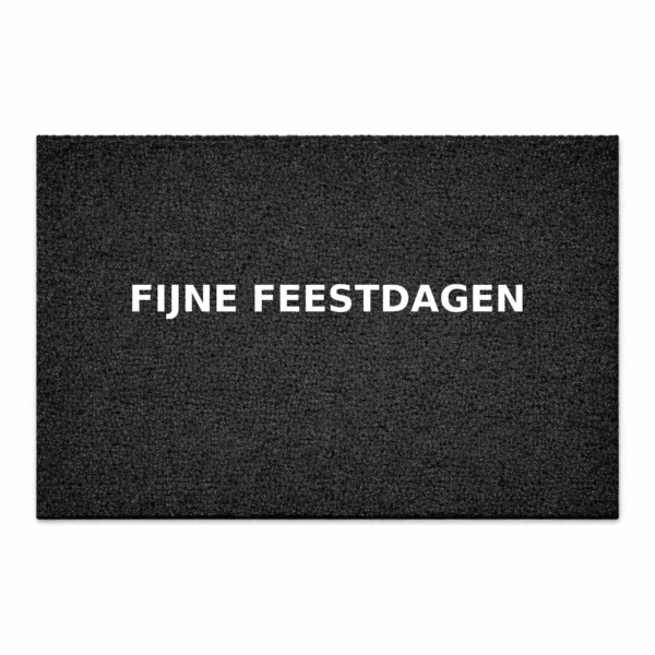 Deurmat Fijne Feestdagen - Zwart - 60 x 40 cm - Deurmat Binnen - Droogloopmat - Deurmat met Tekst - Schoonloopmat - Grappige Deurmat