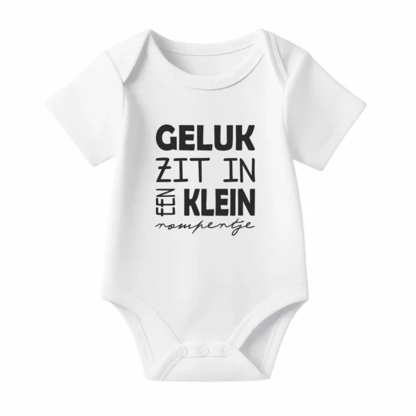 Romper Geluk zit in een klein T-shirt