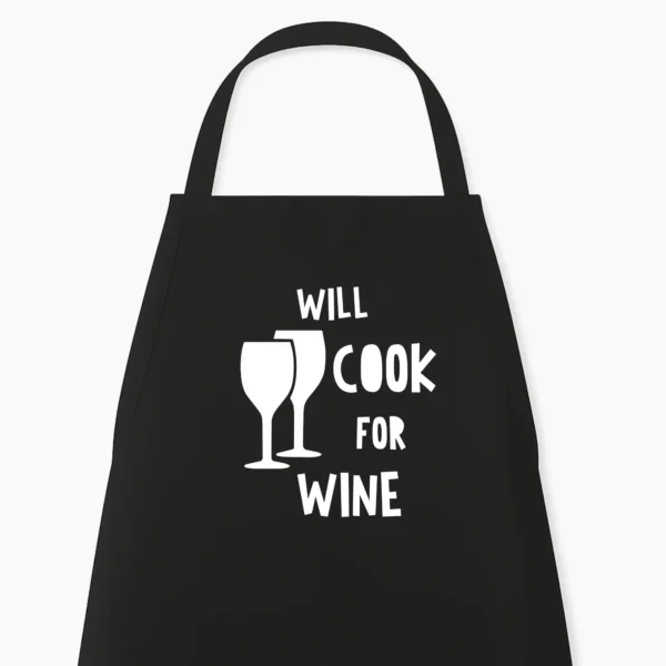 Keukenschort Will Cook for Wine