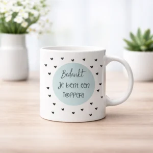 Koffiemok “Je Bent een Topper” – Perfect Cadeau voor Personeel, Vriendschap of Afscheid van Collega’s