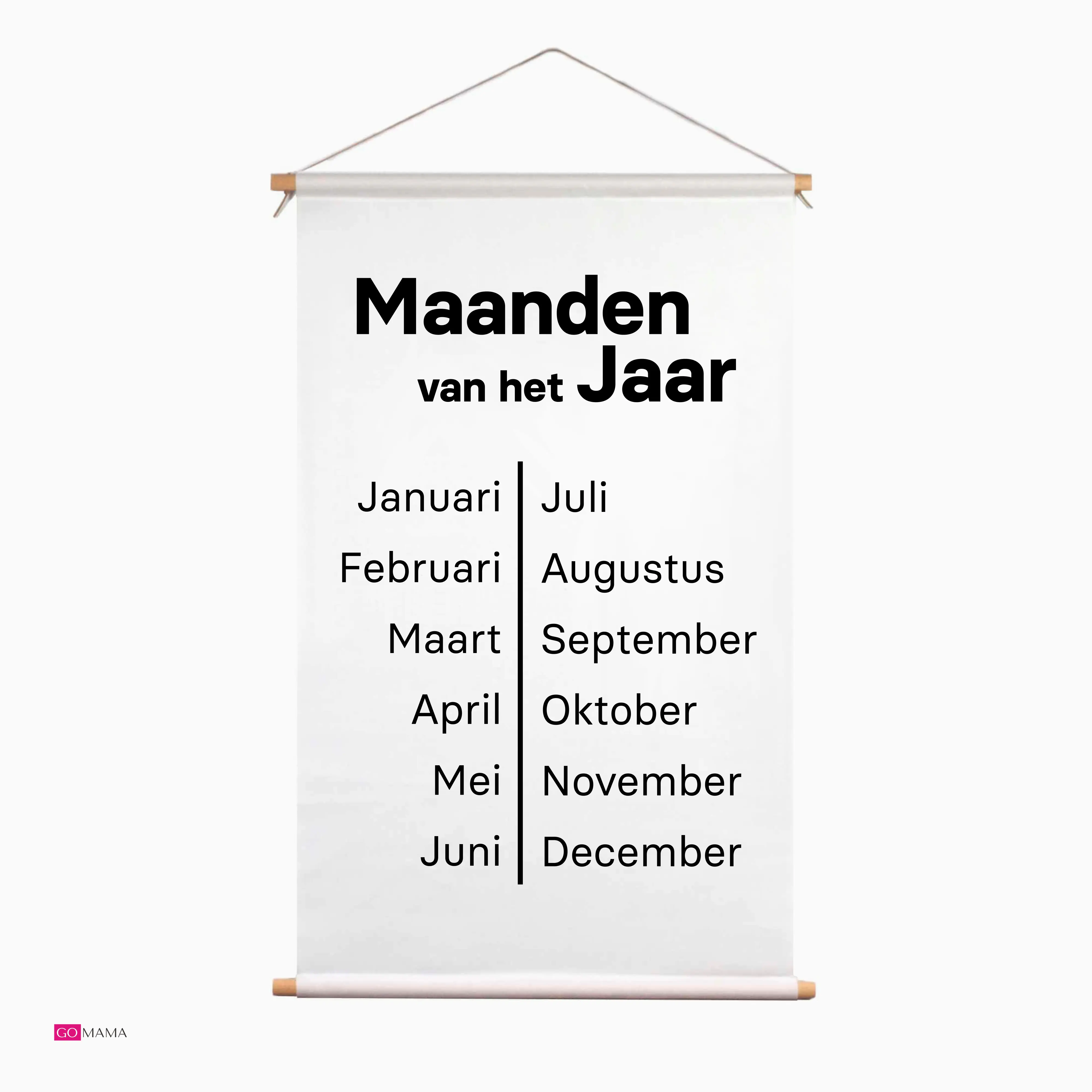 Educatieve Poster voor Kinderen met de Maanden in een jaar - Educatieve banners voor kinderen - Maanden in een jaar leren