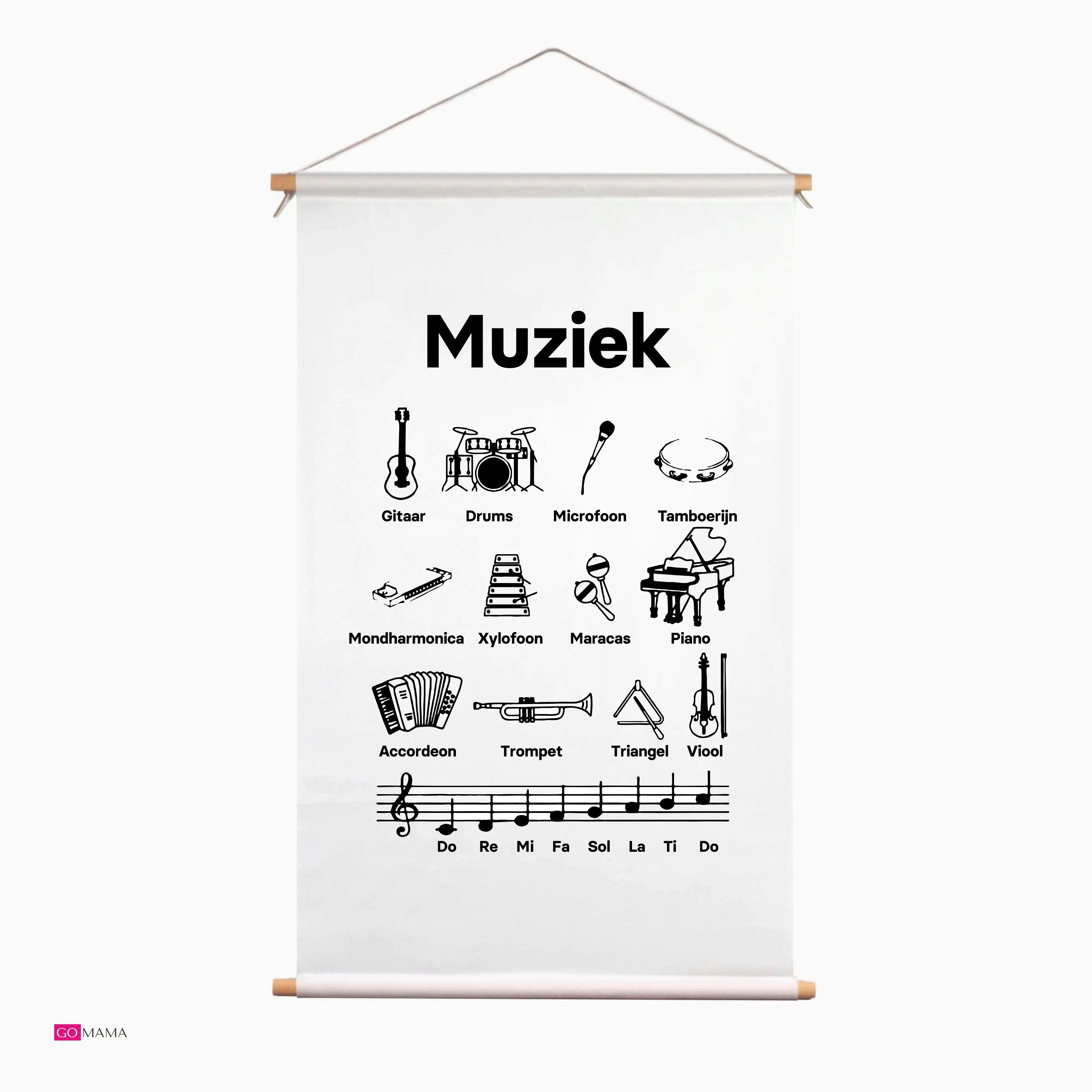 Educatieve Poster voor Kinderen met Muziek - Educatieve banners voor kinderen - Muziek - muziek instrumenten herkennen