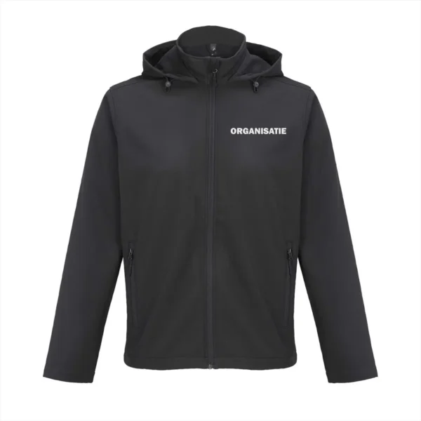 organisatie softshell jas met reflecterende opdruk