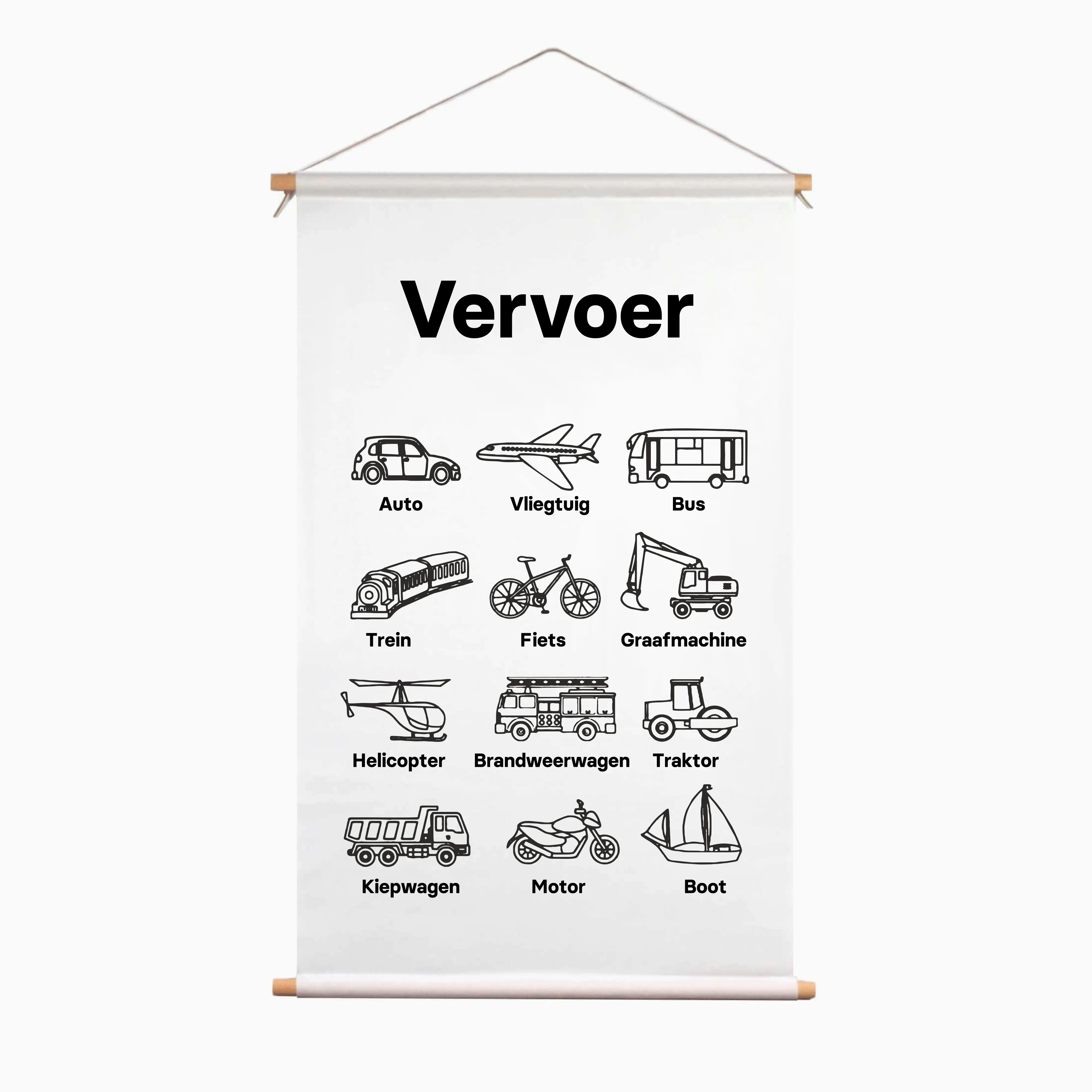 Educatieve Poster voor Kinderen met Vervoer - Educatieve banners voor kinderen - Vervoer - Transport - Transport middelen herkennen