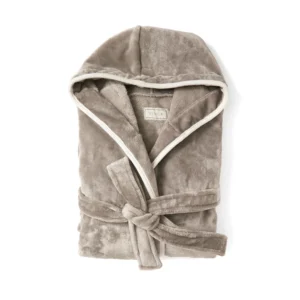 VINGA Louis luxe pluche RPET badjas maat S/M grijs