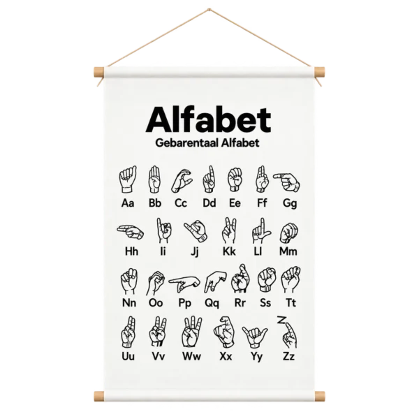 Educatieve Poster voor Kinderen om Gebarentaal te leren- Educatieve banners voor kinderen - Gebarentaal - gebarentaal leren