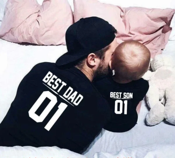 T-shirt Best Dad - Best Son - voor Papa en Zoon - Dad - Son - Set van 2 - korte mous