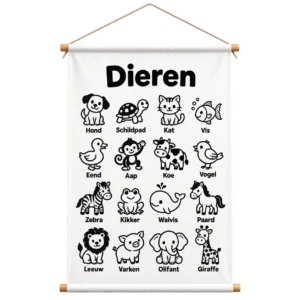 Educatieve Poster voor Kinderen met Dieren - Educatieve banners voor kinderen - Dieren - dieren herkennen