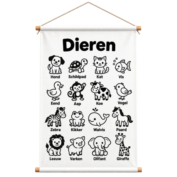Educatieve Poster voor Kinderen met Dieren - Educatieve banners voor kinderen - Dieren - dieren herkennen