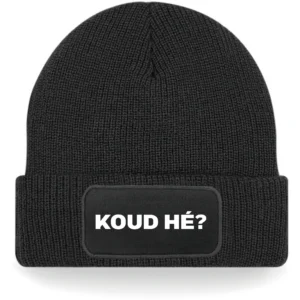 Muts Gebreide met Print "Koud Hé?" met Thinsulate™ Voering voor extra warmte - Maat One Size