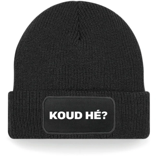Muts Gebreide met Print "Koud Hé?" met Thinsulate™ Voering voor extra warmte - Maat One Size