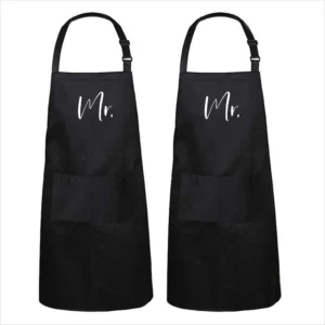 Schort Mr & Mr” - Koppel kook - 2 stuks - Origineel huwelijkscadeau of samenwonen cadeau - Maat One Size