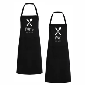 Keukenschort set Mr & Mrs est. 2025