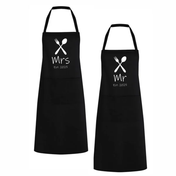 Keukenschort set Mr & Mrs est. 2025