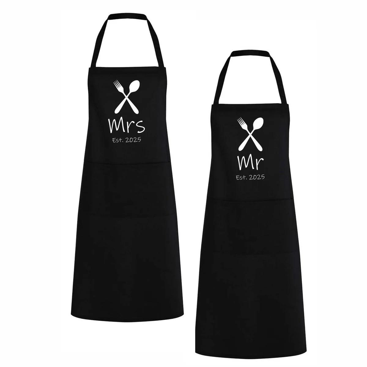 Keukenschort set Mr & Mrs est. 2025
