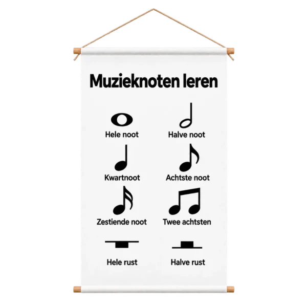 Educatieve Poster voor Kinderen met Muzieknoten - Educatieve banners voor kinderen - Muzieknoten - muzieknoten leren