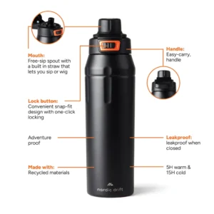 Nordic Drift Trail RCS geisoleerde sluitbare sportfles 740ml