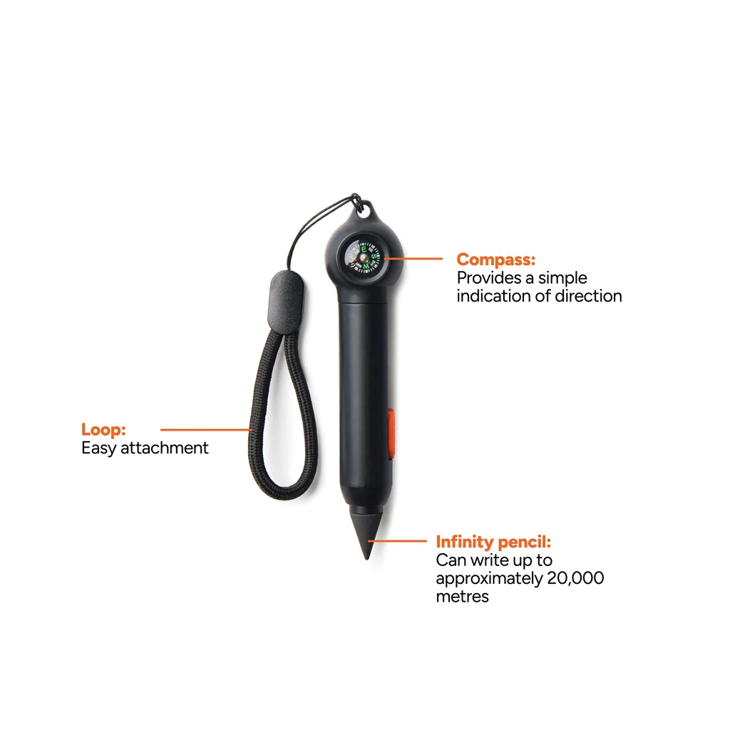 Nordic Drift Trail RCS Portable Infinity Pocket Pen & kompas