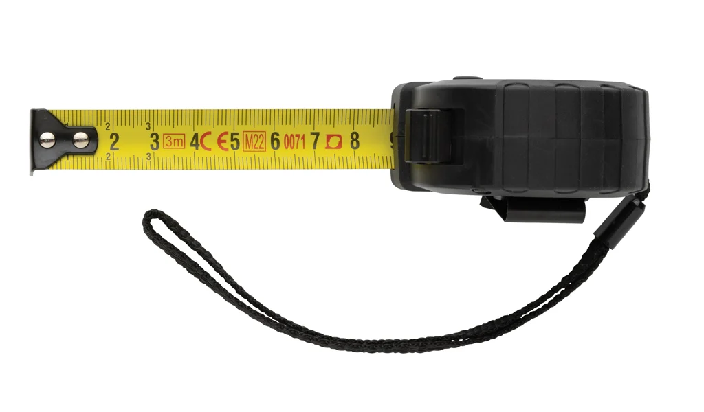RCS gerecycled plastic 3M/16 mm rolmaat met stopknop