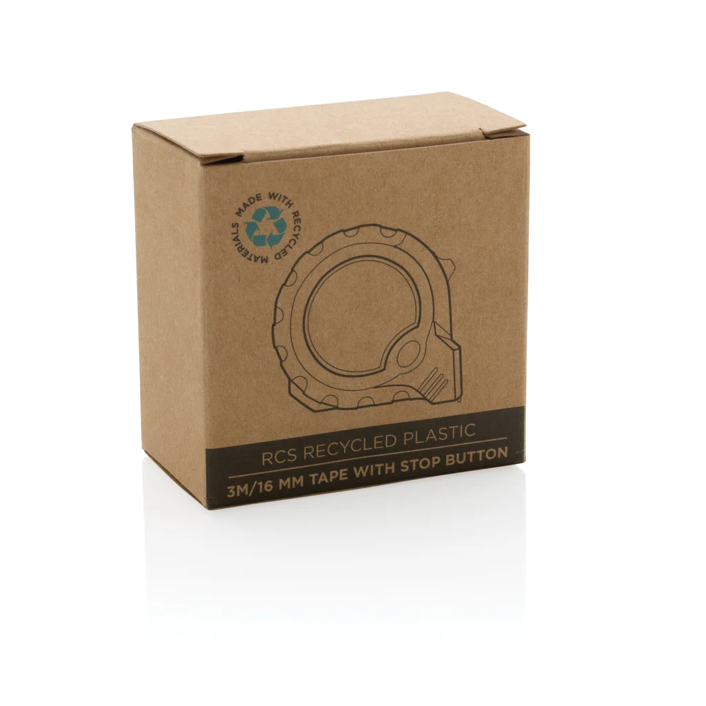 RCS gerecycled plastic 3M/16 mm rolmaat met stopknop