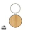 RCS sleutelhanger van gerecyclede zinc alloy met bamboe zilver, bruin