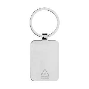 RCS gerecycled zinc alloy rechthoekige sleutelhanger