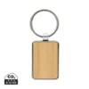 RCS gerecycled zinc alloy rechthoekige sleutelhanger zilver, bruin