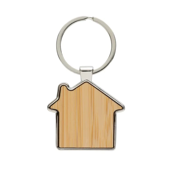 RCS huissleutelhanger van gerecycled zinc alloy met bamboe