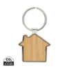 RCS huissleutelhanger van gerecycled zinc alloy met bamboe zilver, bruin